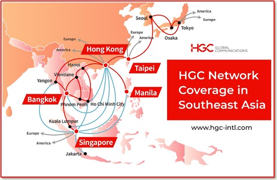 HGC Network Coverage Map in Southeast Asia